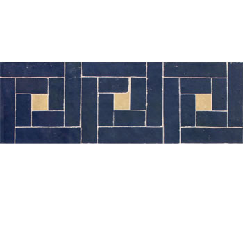 Mosaic House Moroccan tile Midi Pin Border 15-14  solid cement, encaustic, field, pattern, star 